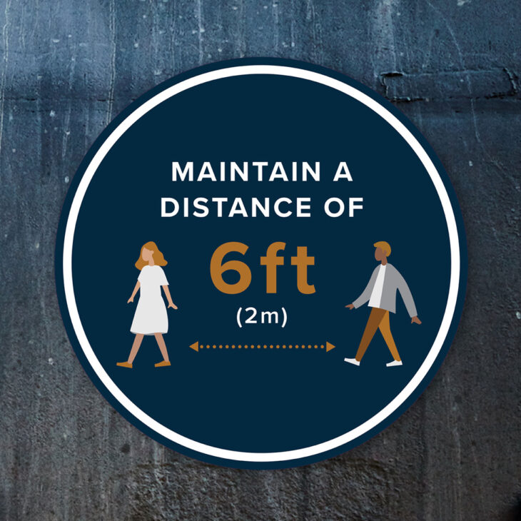 illustrated design for social distancing signage