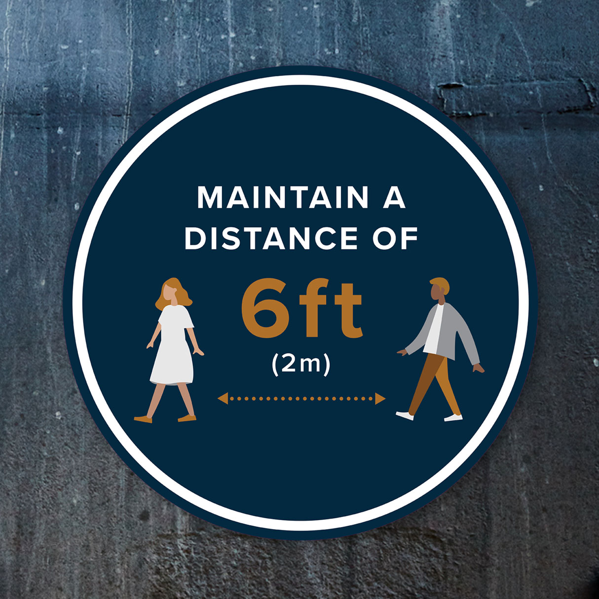 illustrated design for social distancing signage