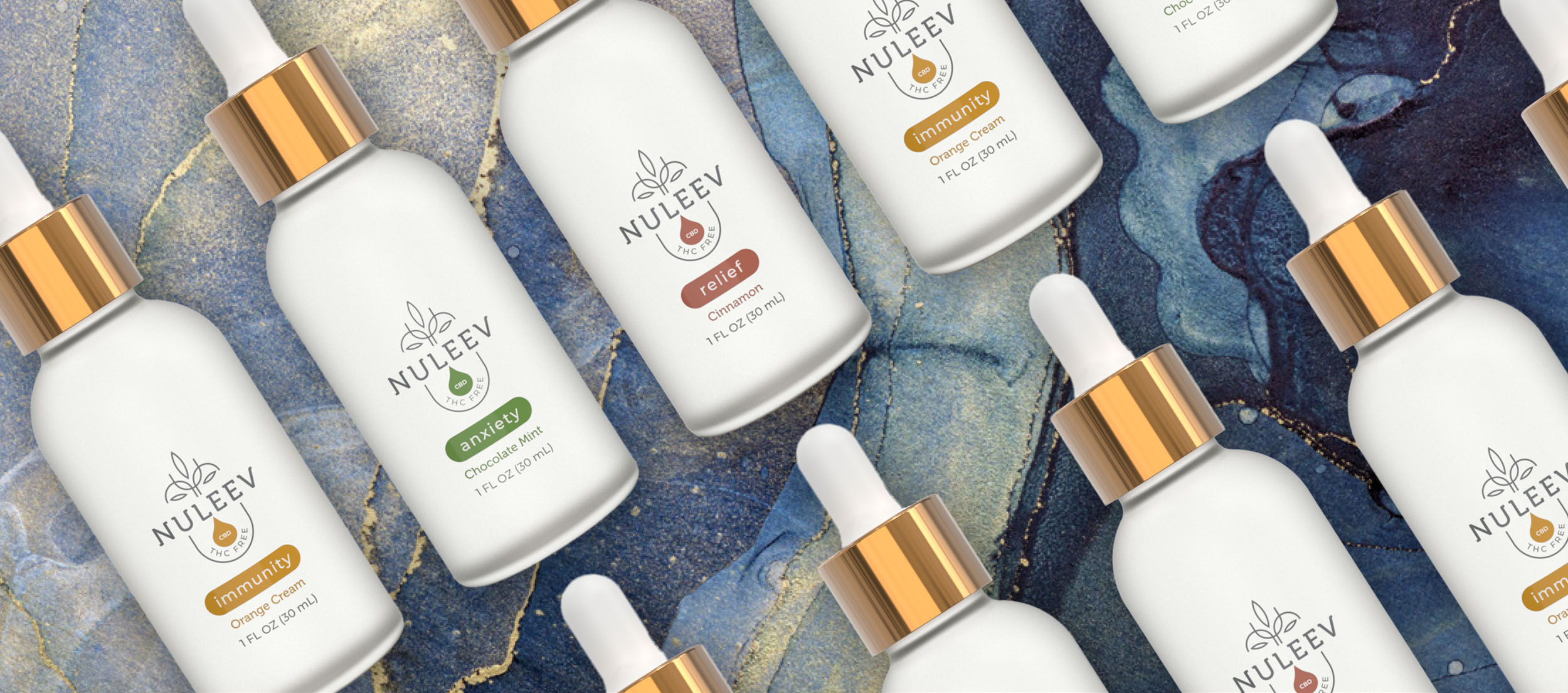 collection of dropper product packaging design for topically applied products
