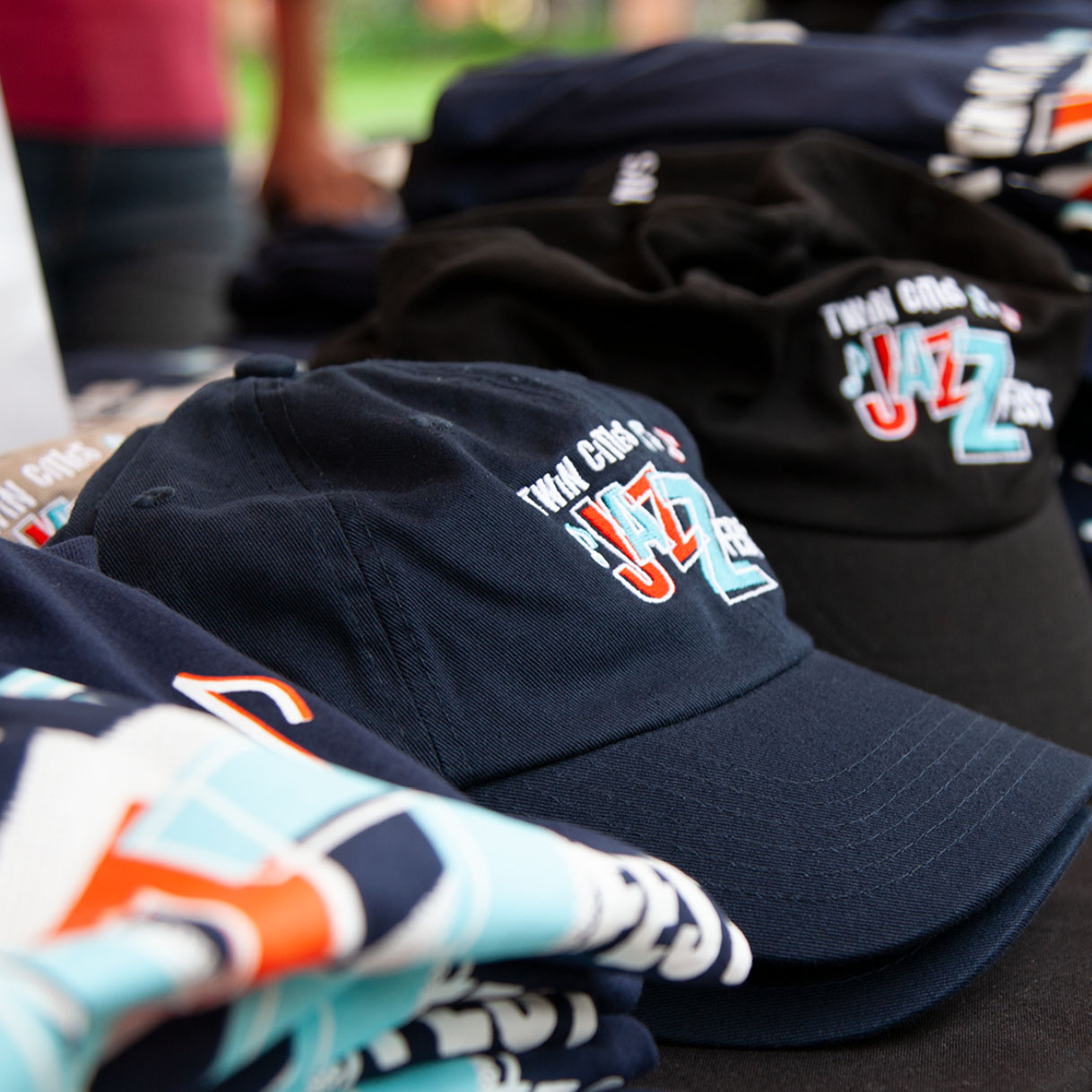 Twin Cities Jazz Fest merchandise on display