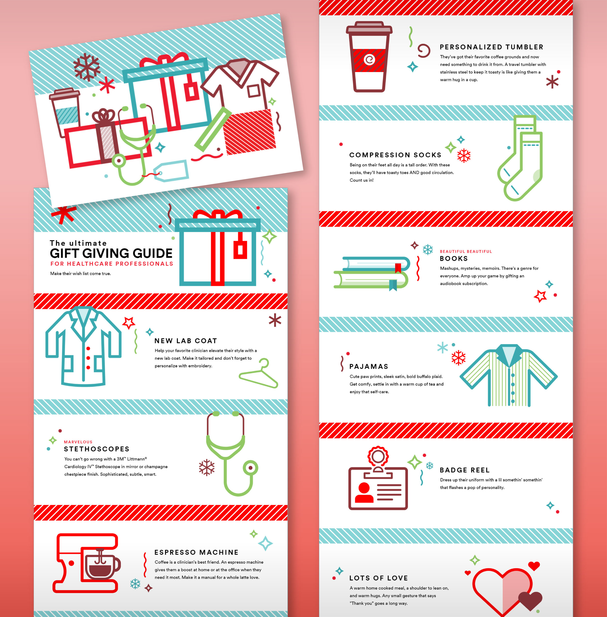professionally designed branded gift giving guide for healthcare professionals