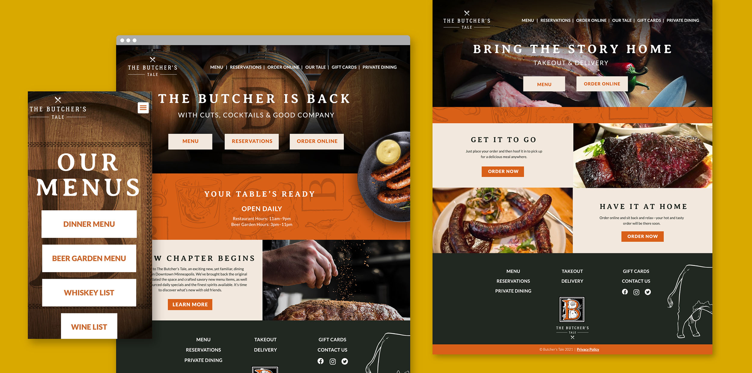 screenshots of various web browsers displaying mobile responsive website