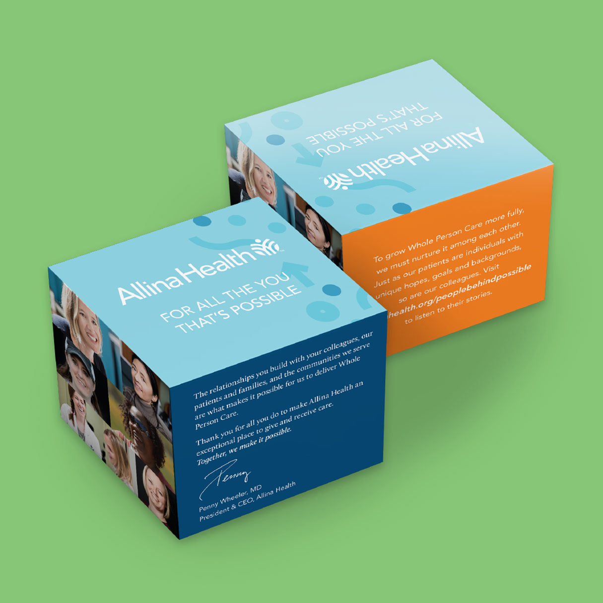 Professionally designed sticky notes for Allina Health