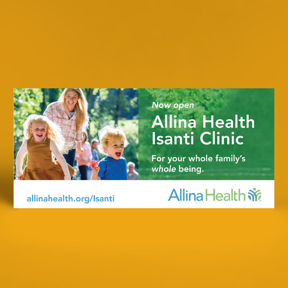 digital announcement banner for community health clinic