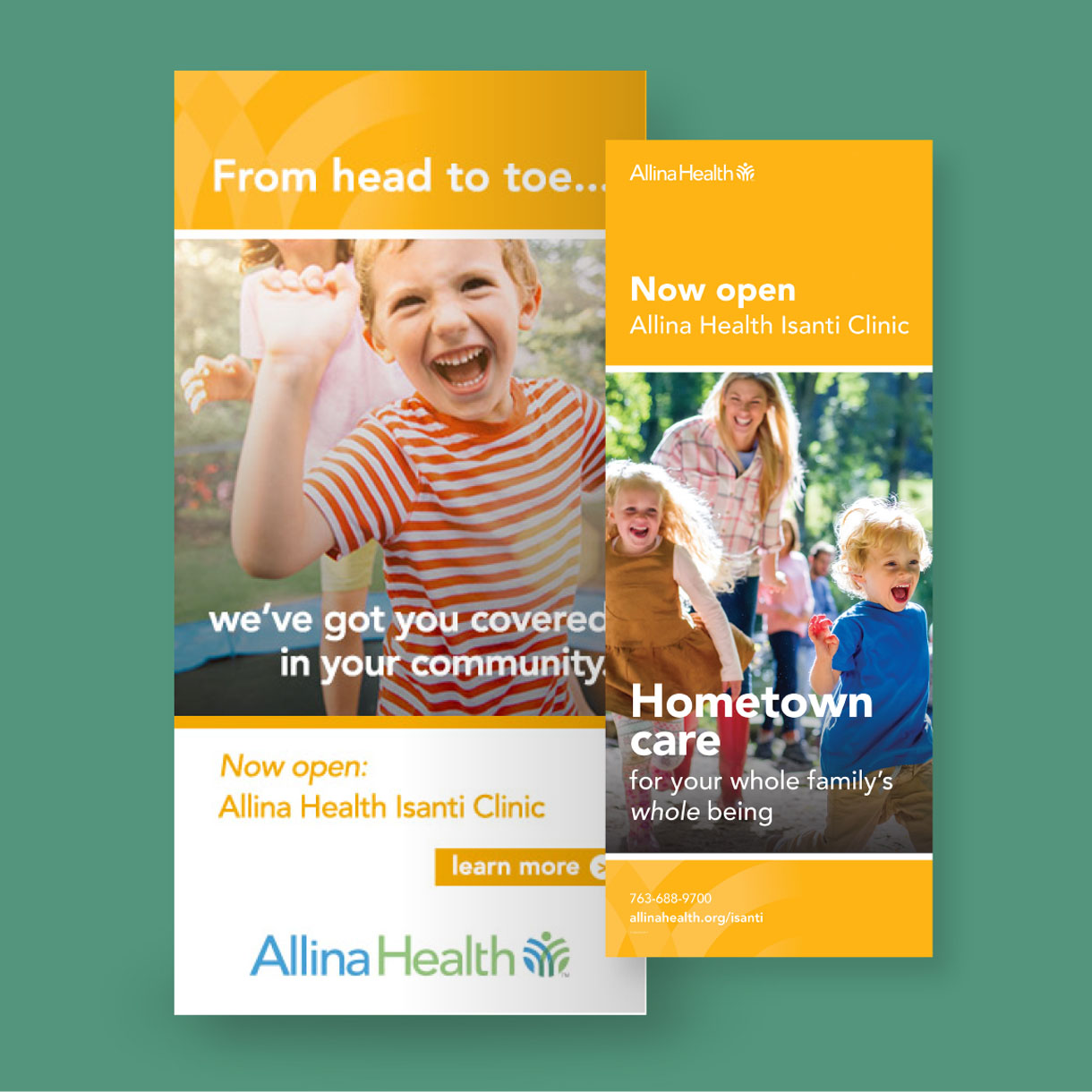 professionally designed announcement card for community health clinic