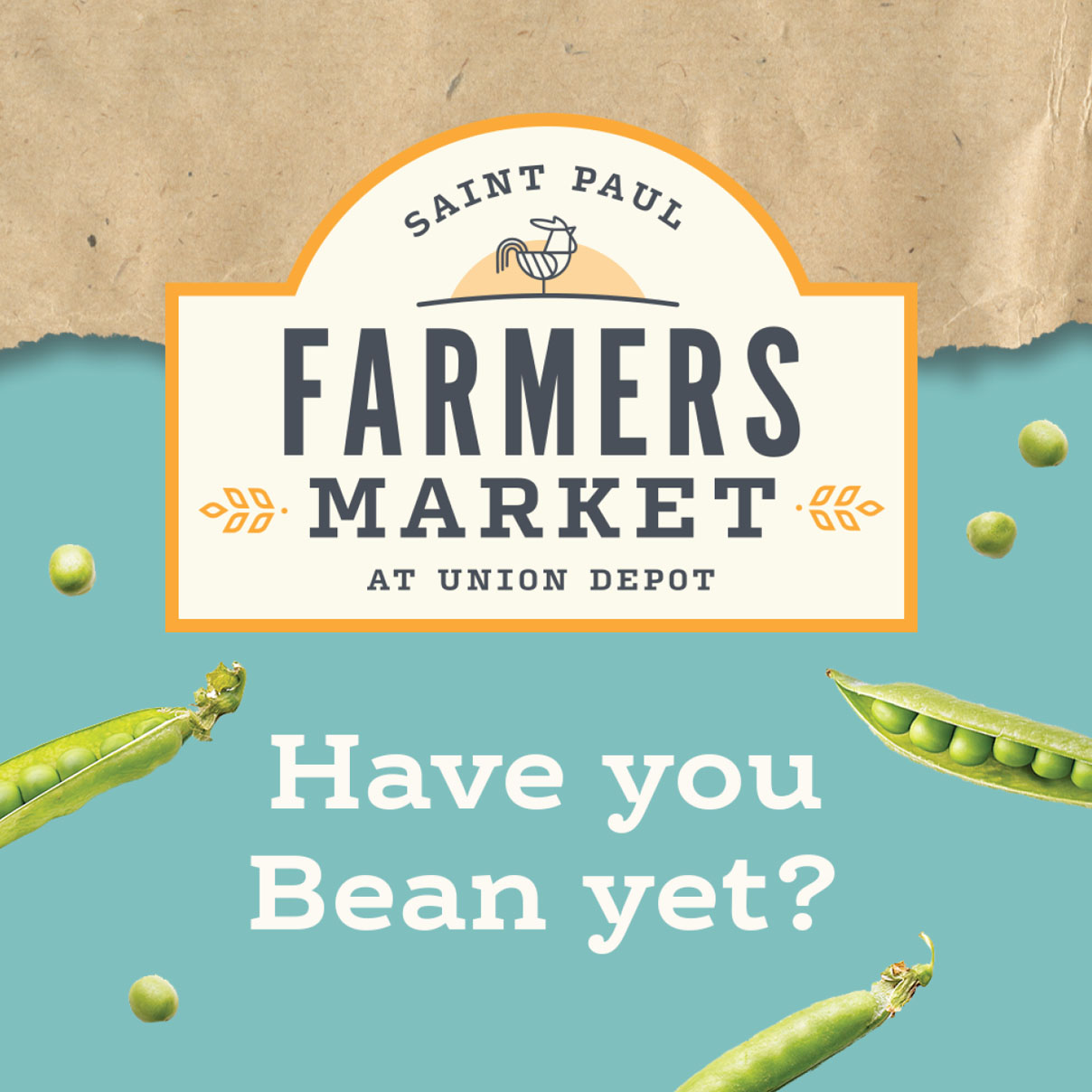 Print or digital social card for farmers market at union depot have you bean yet