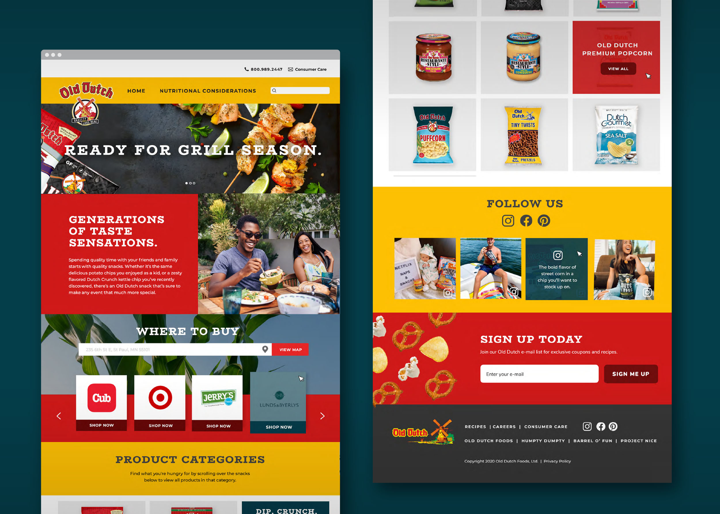 design example of responsive website for chip snack brand