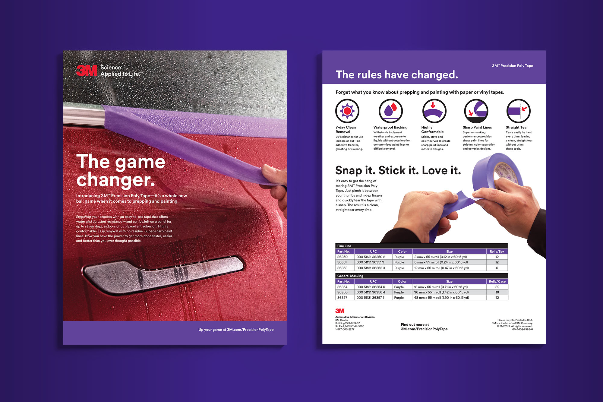 professionally designed cards for precision poly tape describing features