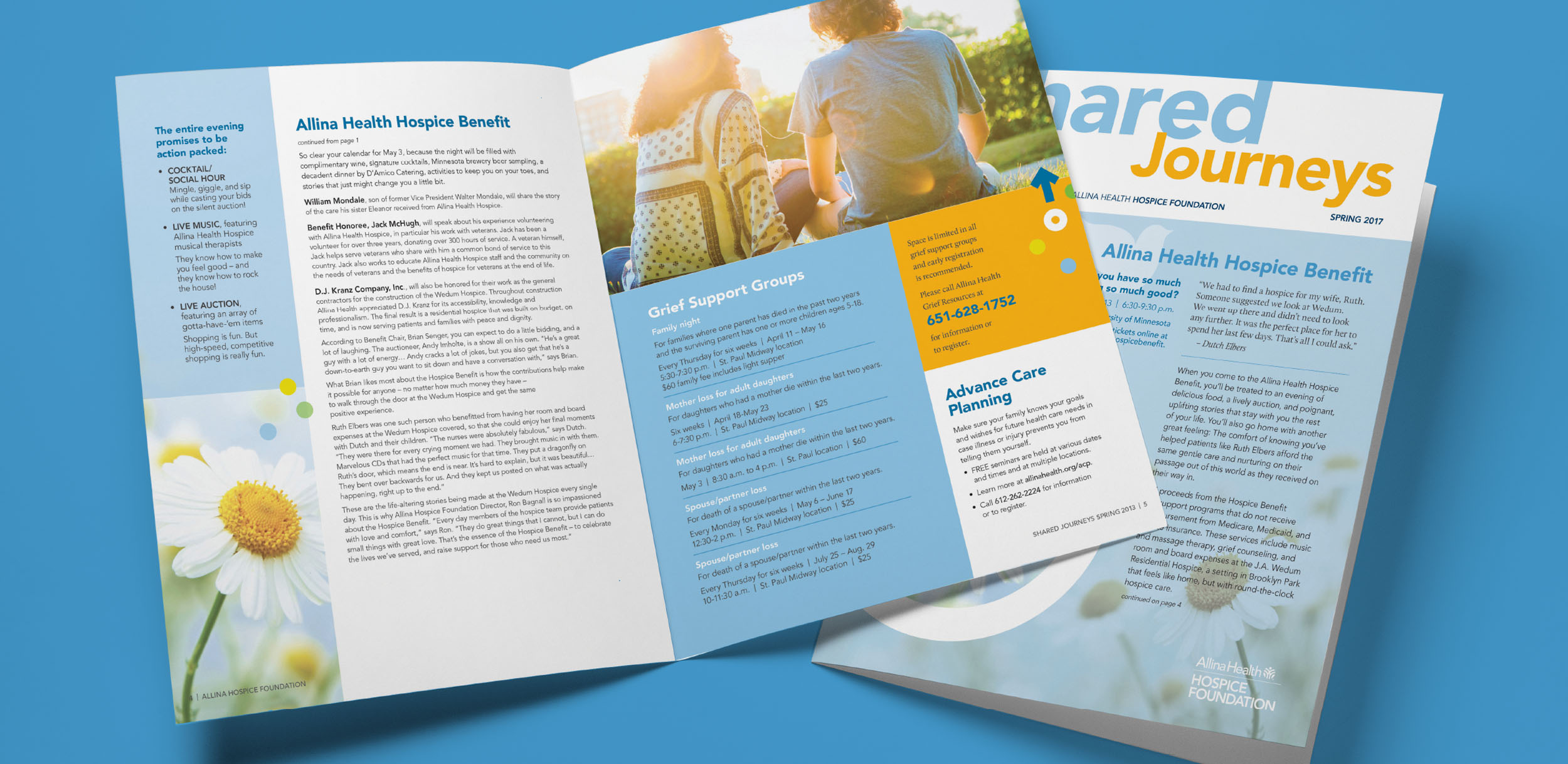 Allina Helath shared journeys campaign single fold print brochure
