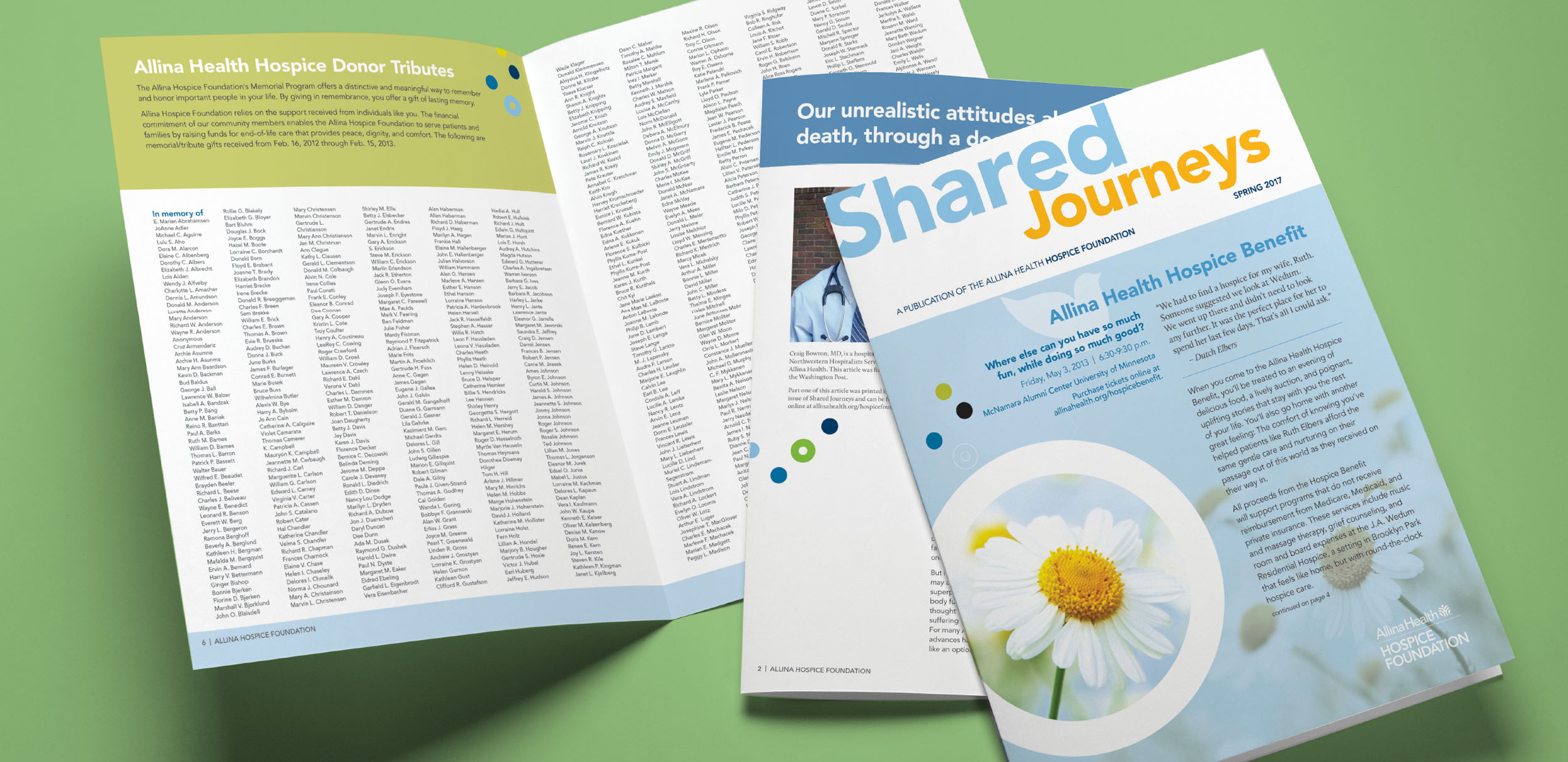 Allina Health hospice benefit program single fold brochure