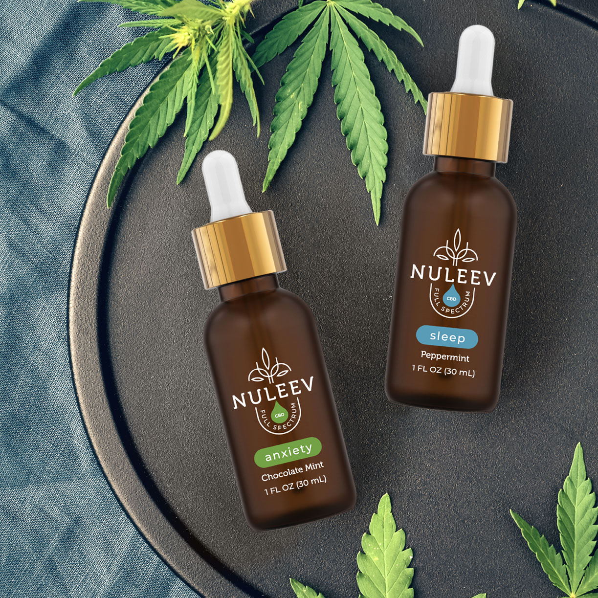 dropper bottle product design for Nuleev topically applied products