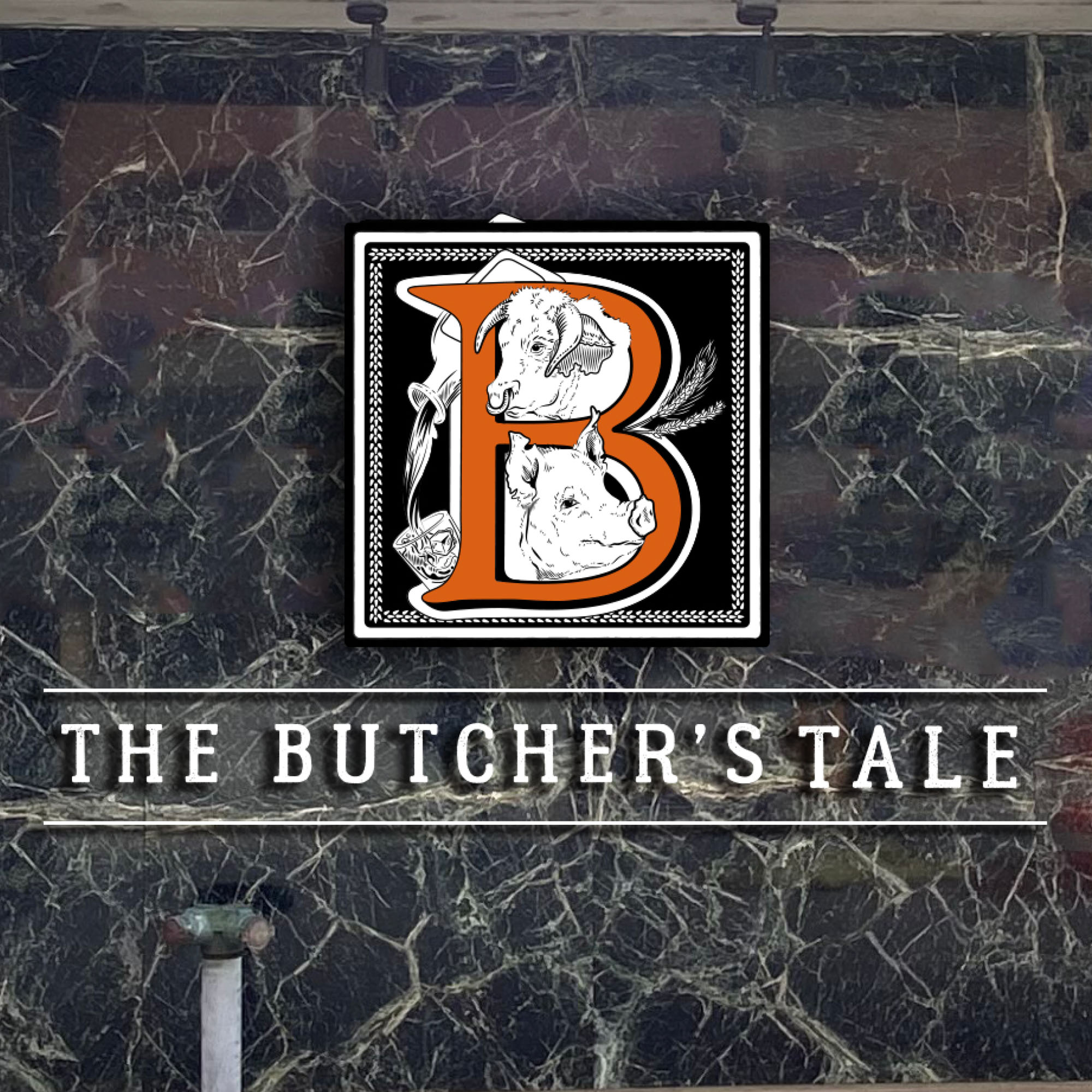 Building exterior branded signage for the butchers tale