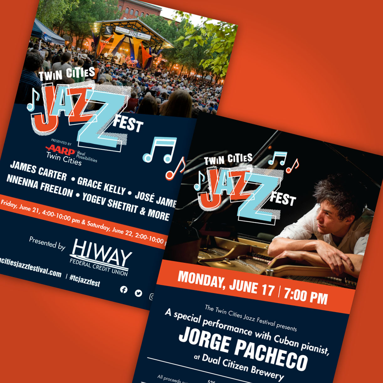 Print card design for Twin Cities Jazz Fest