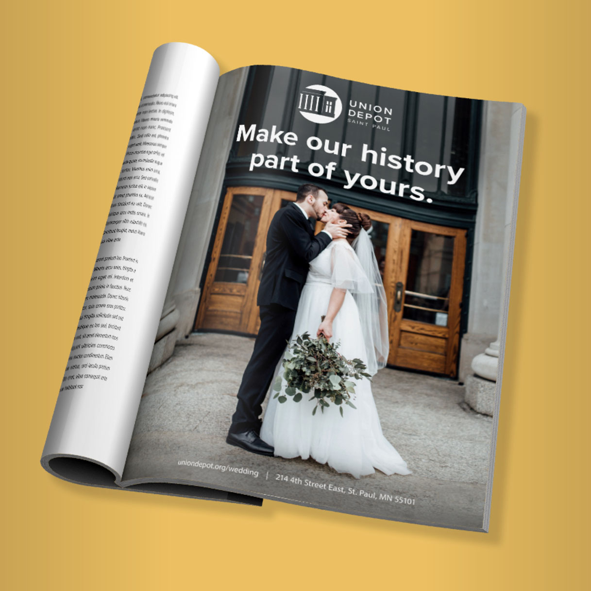 magazine advertising campaign for events at Union Depot